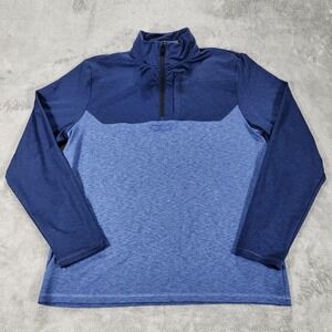 Vineyard Vines Pullover Mens Medium Blue On-The-Go Shep Shirt 1/4‎ Zip Stretch